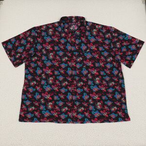 Retro Rifle Drinko Skulls Day of The Dead Button Down Shirt Mens 3XL Floral